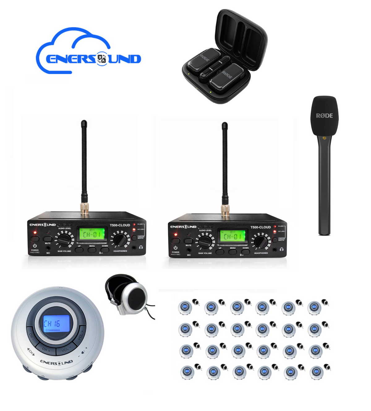 Automatic Speech Classroom Translation System for Enersound Cloud Platinum w/ Two Mics with 2way
