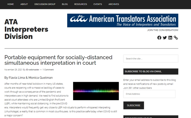 Portable equipment for socially-distanced simultaneous interpretation in court
