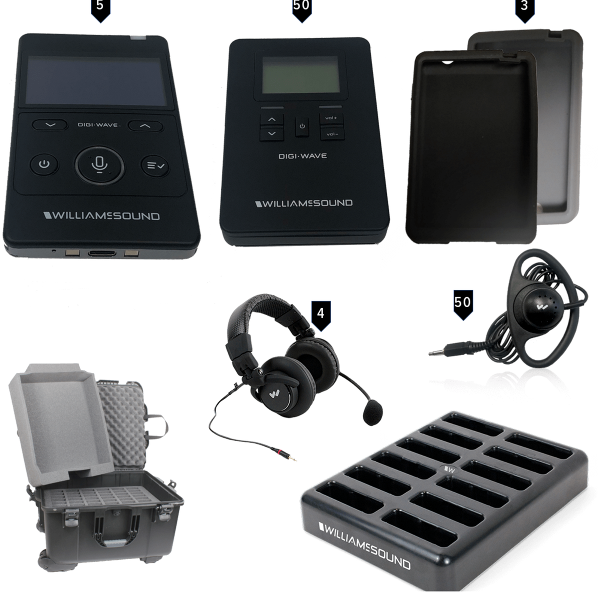 Williams AV 50-Person Portable Digi-Wave Interpretation System
